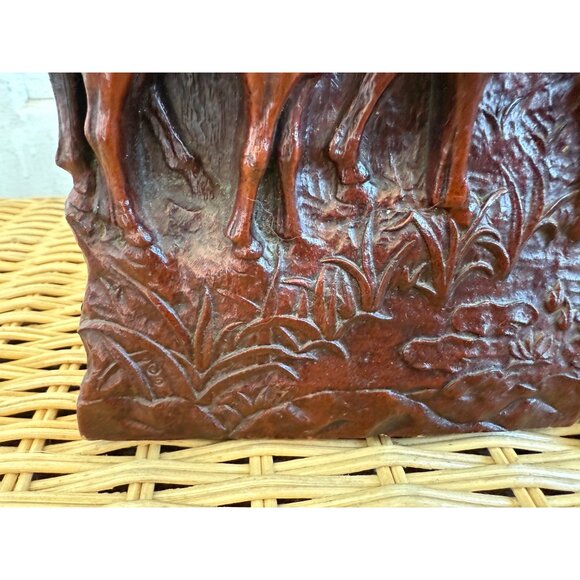 Vintage 60's Syroco Pressed Wood Equestrian Horse & Colt Bookends - Picture 9 of 11